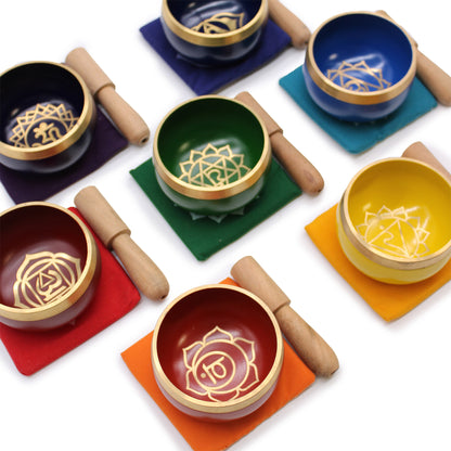 Ensemble de 7 Bols Chantants Colorés - Coffret Bols 7 Chakras