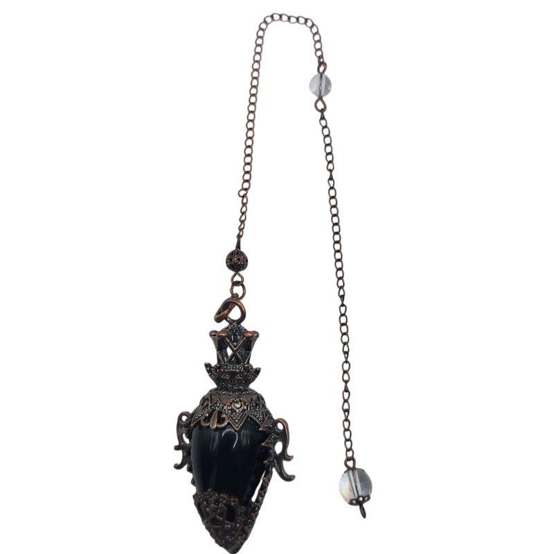 Pendule Spirituel en Obsidienne - Style Médiéval - Litho Natura