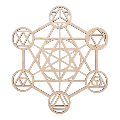Fleur de Vie en Bois – Rechargeur de Pierres Naturelles 14 cm - Litho Natura